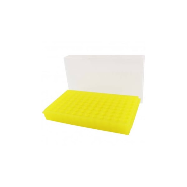 Scientific Specialties Flipper Micro-Tube Racks, 96 Capacity, Yellow, 5/PK 145915 - main